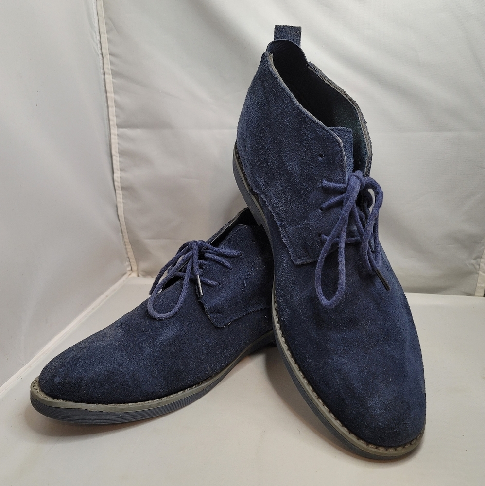Bruno Marc men's suede leather lace up navy oxford boots size 9.5